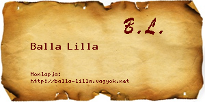 Balla Lilla névjegykártya