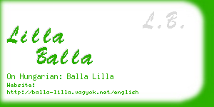 lilla balla business card